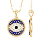 Rosec Jewels-Created Blue Sapphire and Moissanite Evil Eye Pendant Necklace