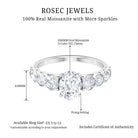 2.75 CT Oval Cut Moissanite Solitaire Ring with Side Stones Moissanite - ( D-VS1 ) - Color and Clarity - Rosec Jewels