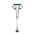 Rosec Jewels-Certified Emerald Cut Lab Grown Emerald Vintage Inspired Engagement Ring with Moissanite