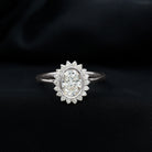 Halo Engagement Ring with Moissanite Moissanite - ( D-VS1 ) - Color and Clarity - Rosec Jewels