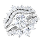 Certified Moissanite Designer Bridal Ring Set Moissanite - ( D-VS1 ) - Color and Clarity - Rosec Jewels