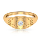 Diamond Textured Signet Ring for Men Diamond - ( HI-SI ) - Color and Clarity - Rosec Jewels