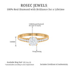 Illusion Set Diamond Engagement Ring Diamond - ( HI-SI ) - Color and Clarity - Rosec Jewels