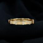 Simple Diamond Stackable Gold Band Ring in Pave Setting Diamond - ( HI-SI ) - Color and Clarity - Rosec Jewels