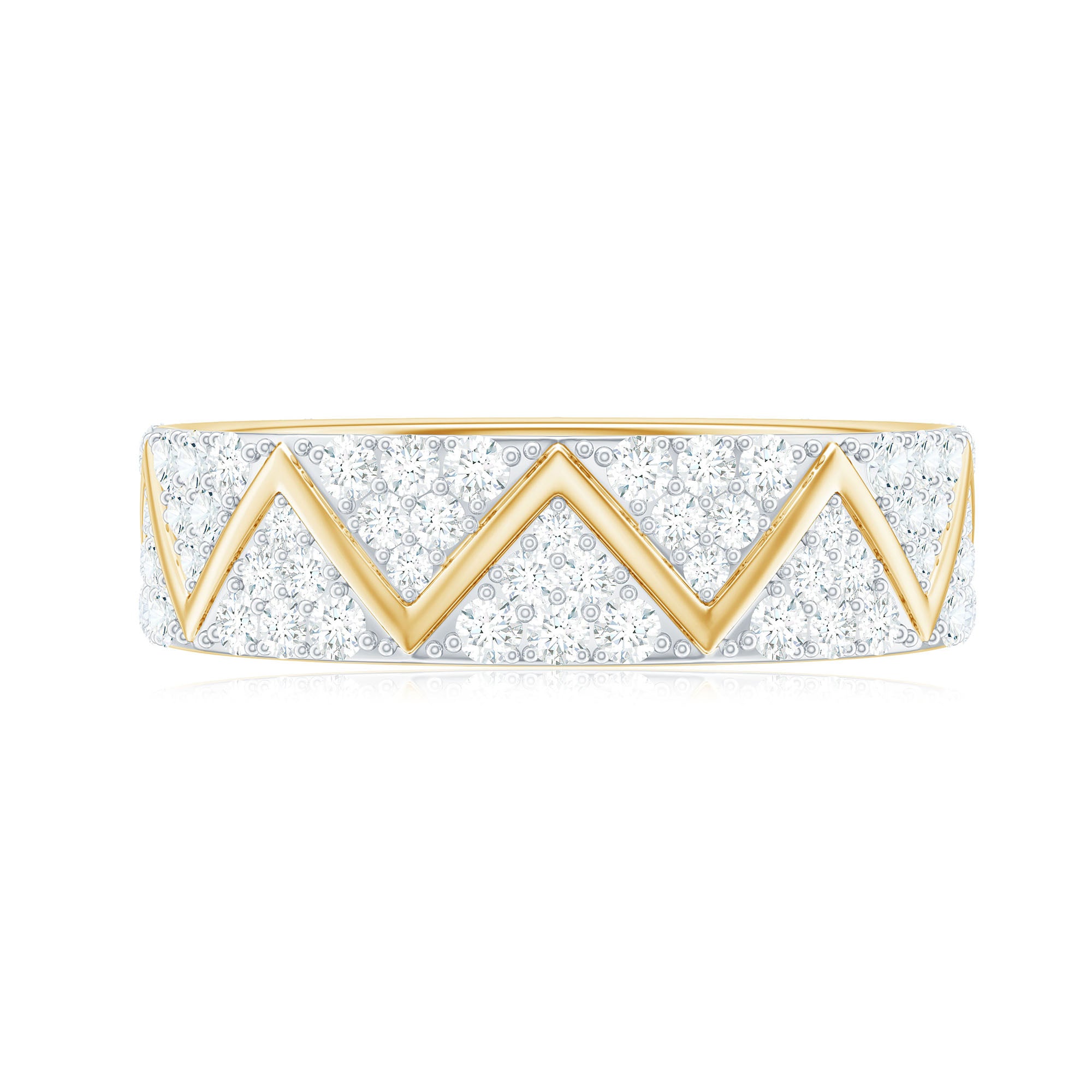 Certified Moissanite Full Eternity Band Ring Moissanite - ( D-VS1 ) - Color and Clarity - Rosec Jewels