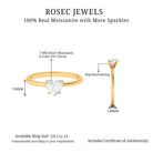 1 CT Heart Shape Certified Moissanite Solitaire Ring Moissanite - ( D-VS1 ) - Color and Clarity - Rosec Jewels