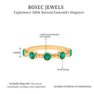 1/2 CT Bezel Set Emerald Gold Beaded Stackable Ring Emerald - ( AAA ) - Quality - Rosec Jewels