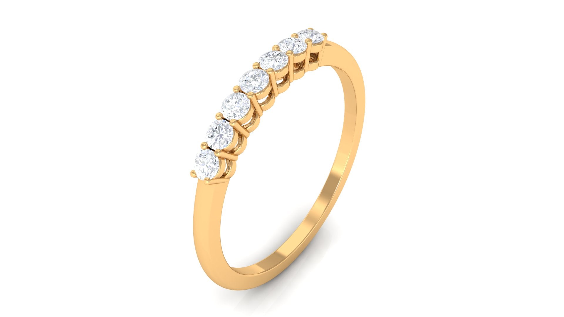 Certified Natural Diamond 7 Stone Stackable Ring Diamond - ( HI-SI ) - Color and Clarity - Rosec Jewels