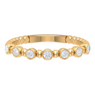 7 Stone Diamond Stackable Ring with Beaded Details Diamond - ( HI-SI ) - Color and Clarity - Rosec Jewels