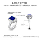 Vintage Engagement Ring with 2.25 CT Created Blue Sapphire and Diamond Accents Lab Created Blue Sapphire - ( AAAA ) - Quality - Rosec Jewels