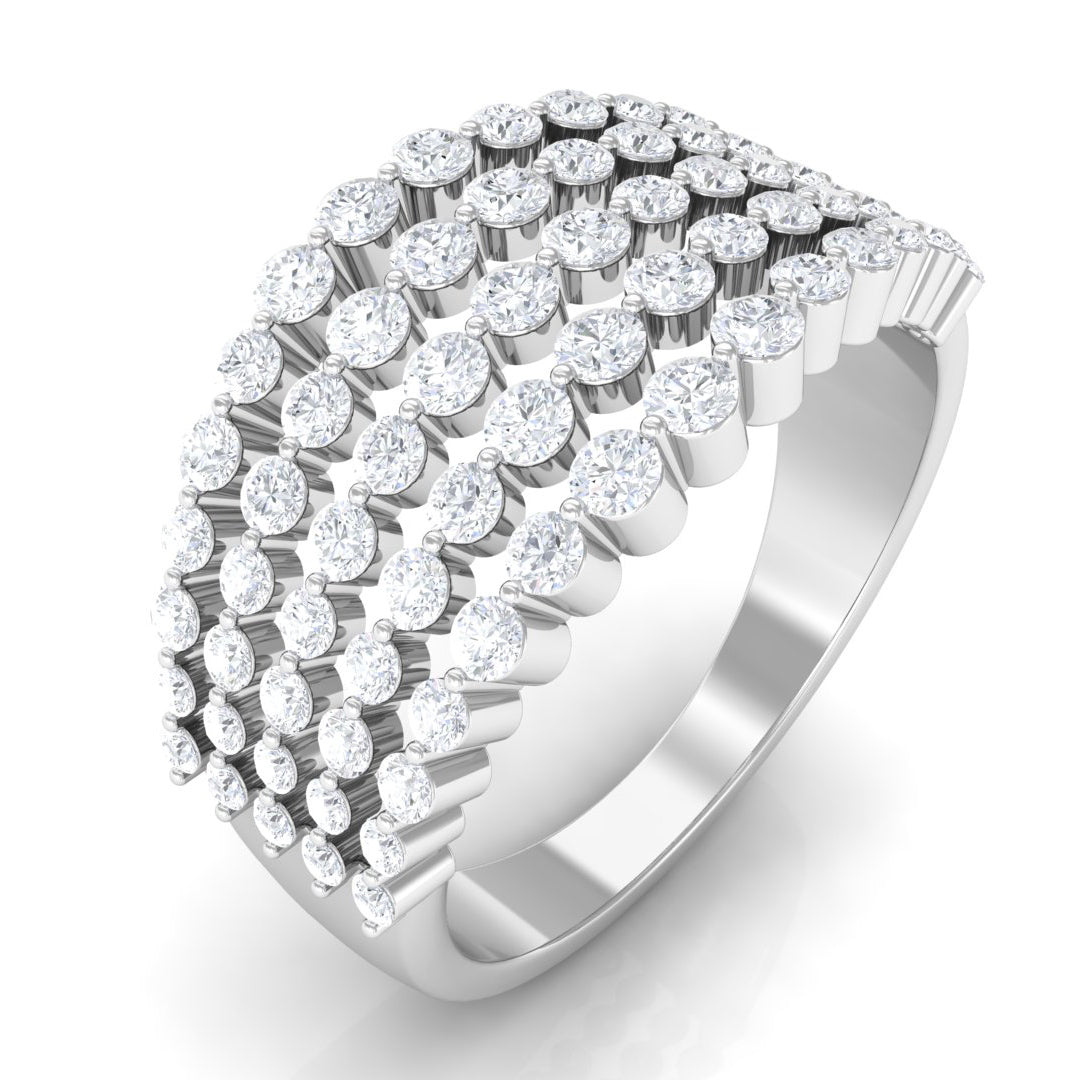 Genuine Diamond Statement Wedding Band Diamond - ( HI-SI ) - Color and Clarity - Rosec Jewels