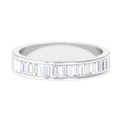 Baguette Shape Diamond Half Eternity Band Ring Diamond - ( HI-SI ) - Color and Clarity - Rosec Jewels