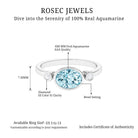 Bezel Set Aquamarine and Diamond East West Engagement Ring Aquamarine - ( AAA ) - Quality - Rosec Jewels