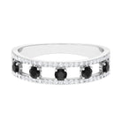 1 CT Classic Black Onyx and Diamond Band Ring Black Onyx - ( AAA ) - Quality - Rosec Jewels