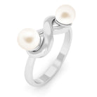 4 CT Toi et Moi Freshwater Pearl Infinity Gold Ring Freshwater Pearl - ( AAA ) - Quality - Rosec Jewels