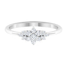 Cubic Zirconia Flower Cluster Engagement Ring Zircon - ( AAAA ) - Quality - Rosec Jewels