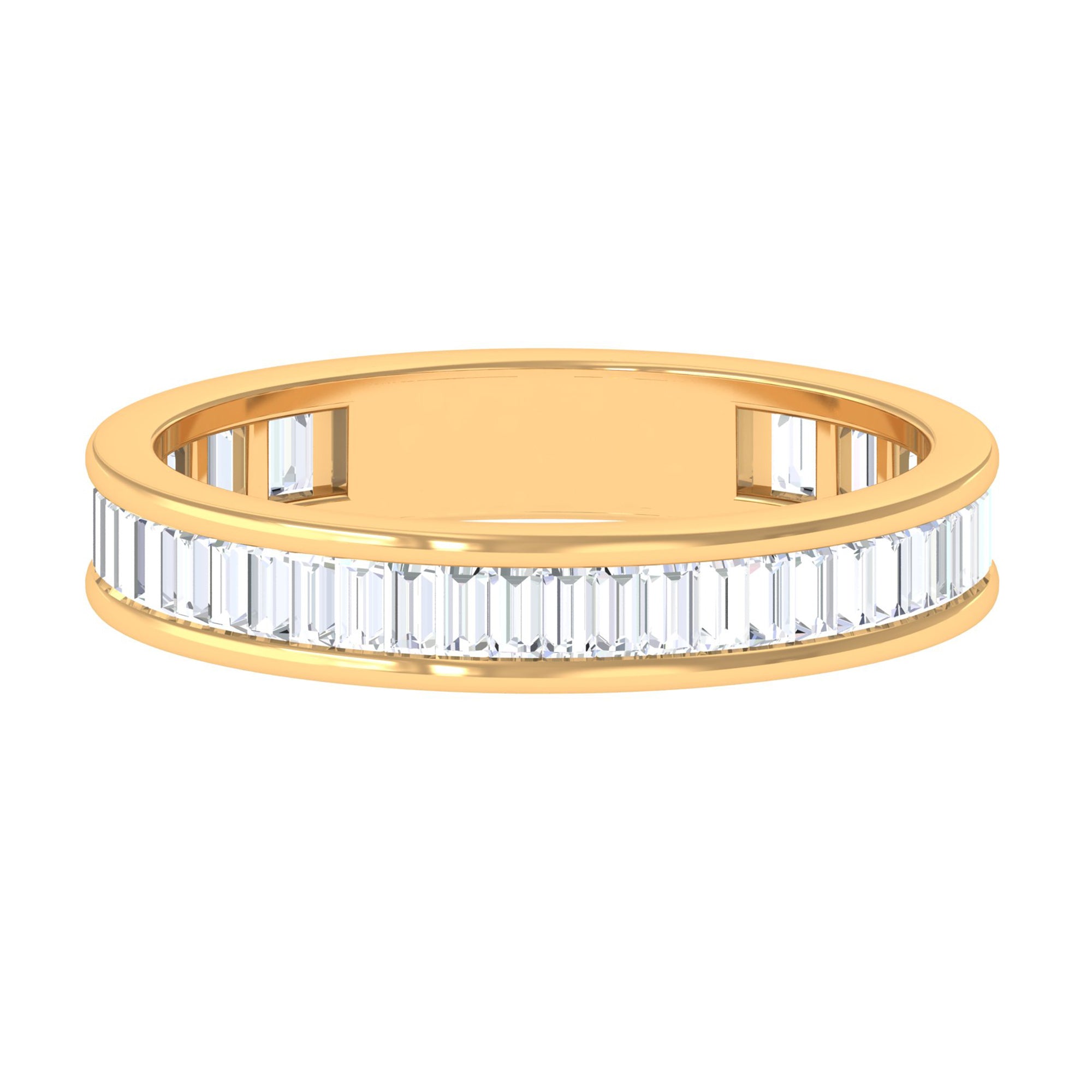 1/2 CT Channel Set Baguette Cut Zircon Eternity Band Ring Zircon - ( AAAA ) - Quality - Rosec Jewels