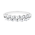 Marquise and Round Zircon Half Eternity Band Ring Zircon - ( AAAA ) - Quality - Rosec Jewels