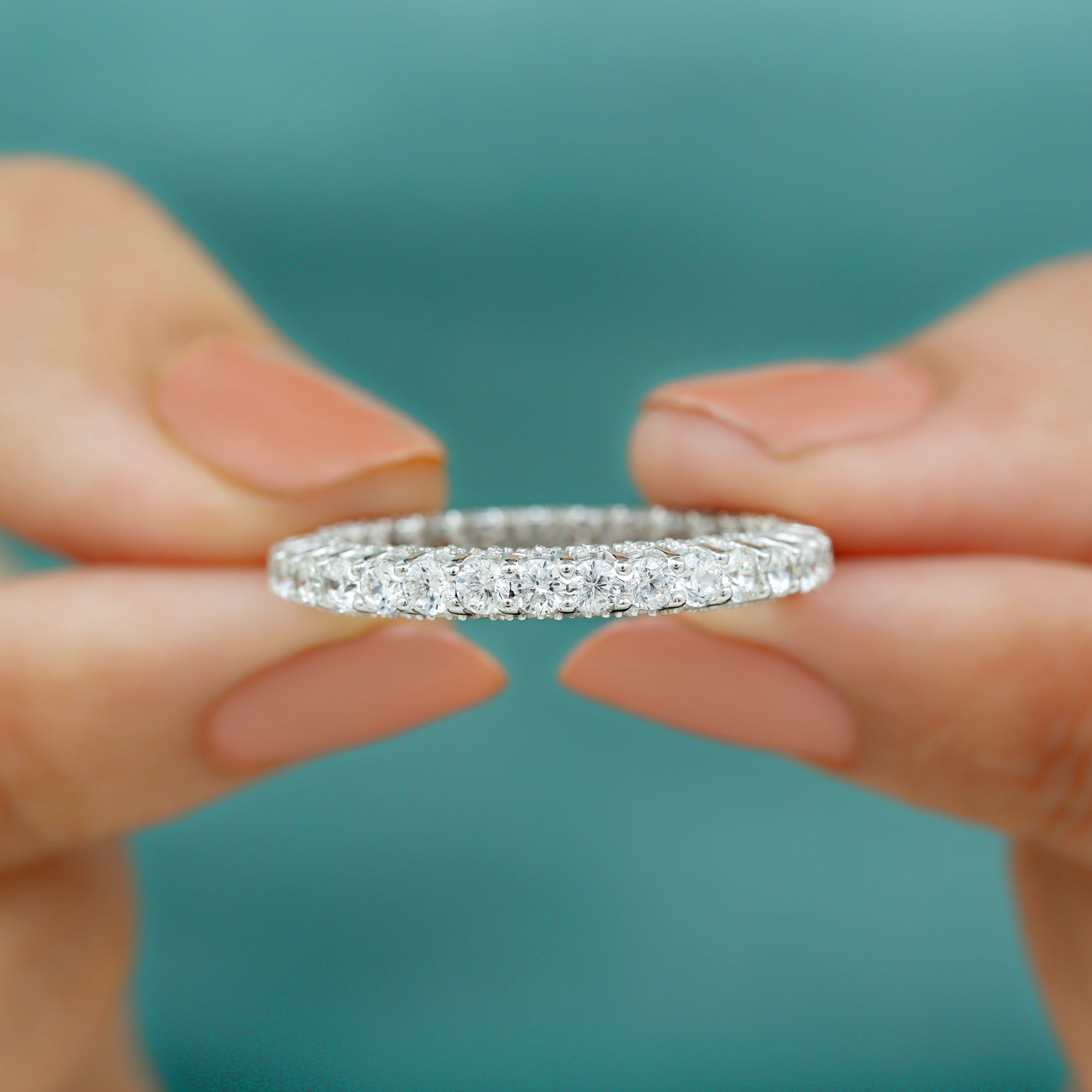 Classic Zircon Full Eternity Band Ring Zircon - ( AAAA ) - Quality - Rosec Jewels