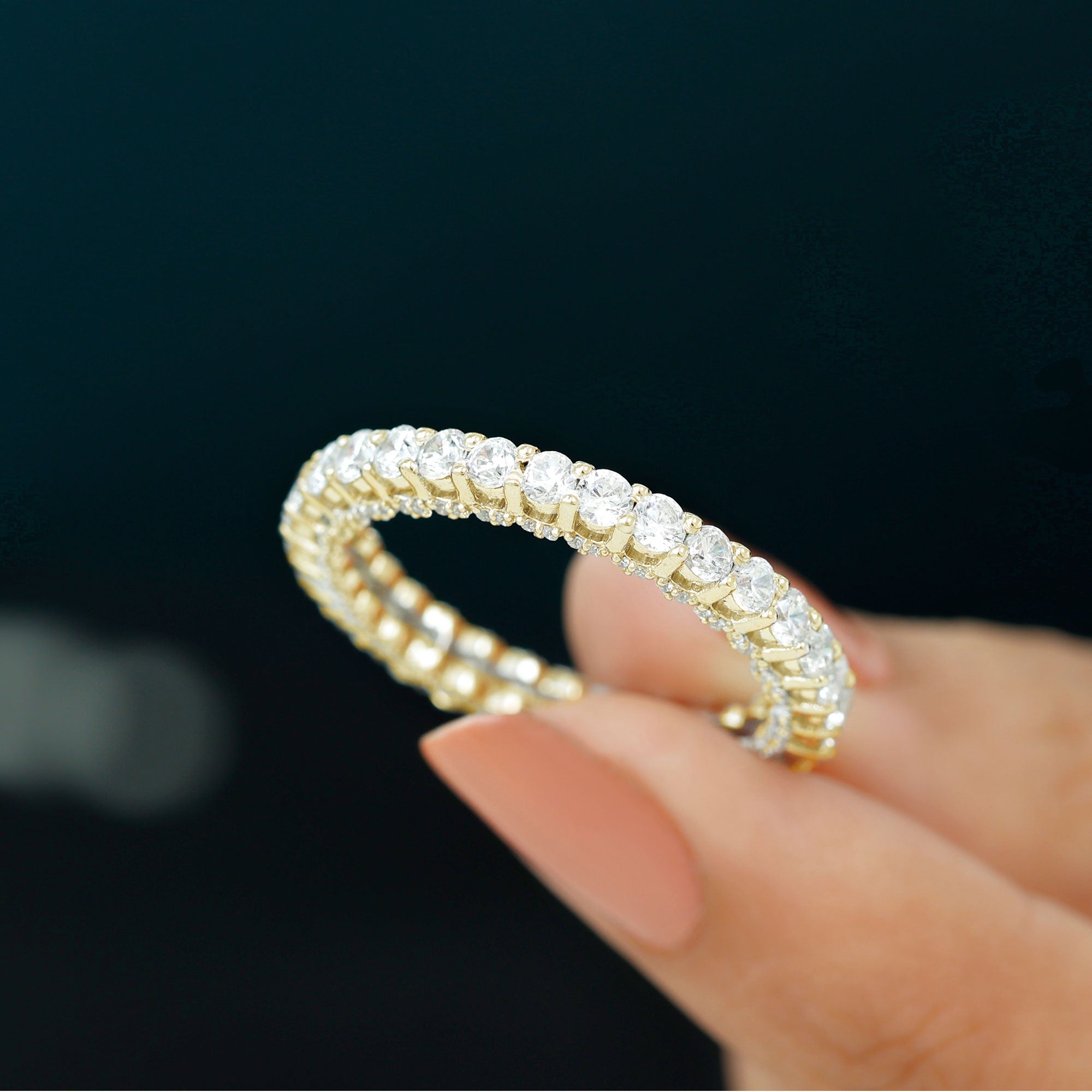 Classic Zircon Full Eternity Band Ring Zircon - ( AAAA ) - Quality - Rosec Jewels