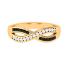 1 CT Channel Set Created Black Diamond Infinity Ring with Diamond Lab Created Black Diamond - ( AAAA ) - Quality - Rosec Jewels