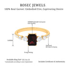 Solitaire Garnet Engagement Ring with Diamond Side Stones Garnet - ( AAA ) - Quality - Rosec Jewels