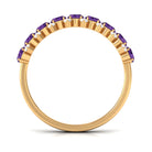 1.50 Ct Amethyst Oval Half Eternity Band with Diamond Amethyst - ( AAA ) - Quality - Rosec Jewels