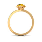 Yellow Sapphire and Diamond Flower Promise Ring Yellow Sapphire - ( AAA ) - Quality - Rosec Jewels