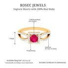 Split Shank Ruby Halo Engagement Ring with Diamond Ruby - ( AAA ) - Quality - Rosec Jewels