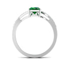 1.25 CT Pear Lab Created Emerald Solitaire Bypass Ring with Diamond Lab Created Emerald - ( AAAA ) - Quality - Rosec Jewels