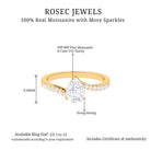 Pear Shape Moissanite Solitaire Bypass Engagement Ring Moissanite - ( D-VS1 ) - Color and Clarity - Rosec Jewels