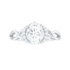 Oval Shape Moissanite Solitaire Infinity Ring in Gold Moissanite - ( D-VS1 ) - Color and Clarity - Rosec Jewels