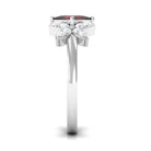 2 CT Princess Cut Garnet Flower Engagement Ring with Diamond Garnet - ( AAA ) - Quality - Rosec Jewels