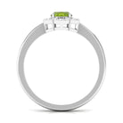 Oval Peridot Cocktail Flower Ring with Diamond Peridot - ( AAA ) - Quality - Rosec Jewels