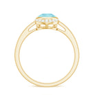 Bezel Set Sky Blue Topaz Teardrop Cocktail Ring with Diamond Accent Sky Blue Topaz - ( AAA ) - Quality - Rosec Jewels