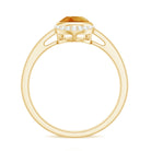 Bezel Set Citrine Teardrop Cocktail Engagement Ring with Diamond Accent Citrine - ( AAA ) - Quality - Rosec Jewels