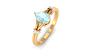 Pear Shape Sky Blue Topaz Solitaire Ring with Diamond in Split Shank Sky Blue Topaz - ( AAA ) - Quality - Rosec Jewels