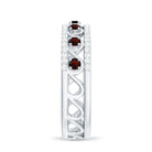 0.5 CT Designer Garnet and Diamond Half Eternity Band Ring Garnet - ( AAA ) - Quality - Rosec Jewels