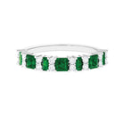 Lab-Created Emerald and Diamond Classic Eternity Band Ring Lab Created Emerald - ( AAAA ) - Quality - Rosec Jewels