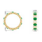 Oval Emerald and Moissanite Eternity Ring Emerald - ( AAA ) - Quality - Rosec Jewels