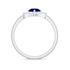 Real Blue Sapphire and Diamond Heart Engagement Ring Blue Sapphire - ( AAA ) - Quality - Rosec Jewels