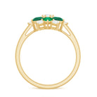 Cocktail Flower Ring with Emerald and Diamond Emerald - ( AAA ) - Quality - Rosec Jewels