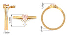 Heart Shape Morganite Ring Set with Diamond Morganite - ( AAA ) - Quality - Rosec Jewels