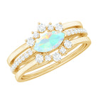 Ethiopian Opal and Diamond Ring Set Ethiopian Opal - ( AAA ) - Quality - Rosec Jewels