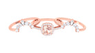 Cushion Cut Morganite Wedding Ring Set with Moissanite Morganite - ( AAA ) - Quality - Rosec Jewels