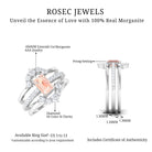 Real Morganite Solitaire Trio Ring Set with Diamond Morganite - ( AAA ) - Quality - Rosec Jewels