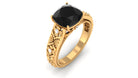 Rosec Jewels-2 CT Cushion Cut Black Spinel Solitaire Engagement Ring