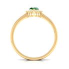 Marquise Cut Emerald Engagement Ring with Diamond Halo Emerald - ( AAA ) - Quality - Rosec Jewels