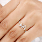 Illusion Set Diamond Twin Floral Promise Ring Diamond - ( HI-SI ) - Color and Clarity - Rosec Jewels