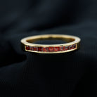 1/2 CT Princess Cut Garnet Simple Stackable Ring Garnet - ( AAA ) - Quality - Rosec Jewels